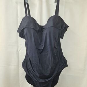 Bleu Rod Beattie Navy Ruffle One-Piece Swimsuit
